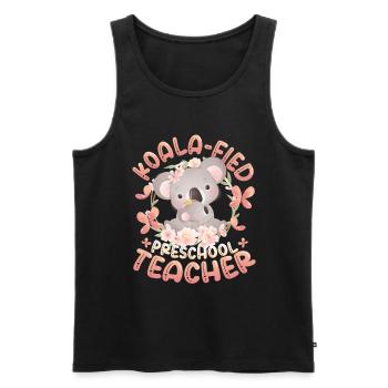 Koala-fied Koala fier enseignant préscolaire - Débardeur bio Premium Homme - noir - Devant - Michal (187cm)