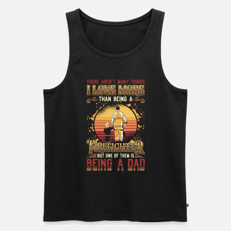 Firefighter Stolz Firefighter Papa - Men's Premium Organic Tank Top - black