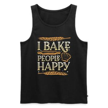 Je fais cuire des gens heureux amateurs de pâtisserie - Débardeur bio Premium Homme - noir - Devant - Michal (187cm)