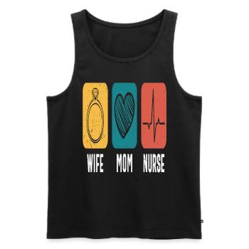 Ehefrau Mutter Krankenschwester Ermächtigung Zitate - Männer Premium Bio Tank Top - Schwarz - Vorne - Michal (187cm)