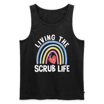 Living The Scrub Life Quotes - Men's Premium Organic Tank Top - black - Front - AI Model Male 178 light (178cm)
