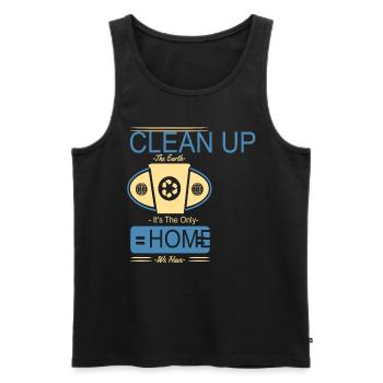 Clean Up The Earth Its The Only Home We Have - Men's Premium Organic Tank Top - black - Front - AI Model Male 178 light (178cm)