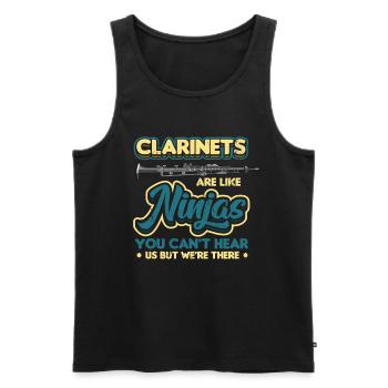 Les clarinettes sont comme des ninjas Marching Band - Débardeur bio Premium Homme - noir - Devant - AI Model Male 178 light (178cm)