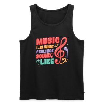 Music is what feelings sound like - Men's Premium Organic Tank Top - black - Front - Michal (187cm)