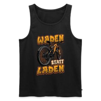 Waden Statt Laden, Mountain Bike, Mtb. - Männer Premium Bio Tank Top - Schwarz - Vorne - Michal (187cm)