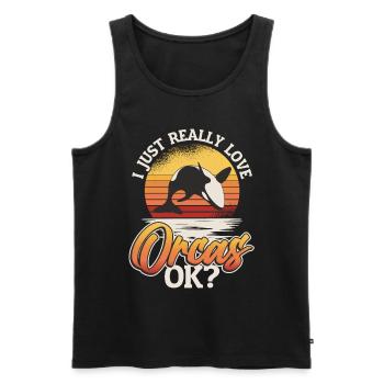 Orca Whale, I really love orcas. - Men's Premium Organic Tank Top - black - Front - Michal (187cm)