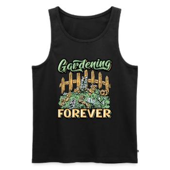 Gartenarbeit, Forever Gardener. - Männer Premium Bio Tank Top - Schwarz - Vorne - Michal (187cm)