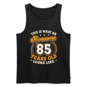 This is what an 85-year-old looks like. - Men's Premium Organic Tank Top - black - Front - Michal (187cm)