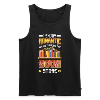 Romantic walks through the bookstore. - Men's Premium Organic Tank Top - black - Front - Michal (187cm)