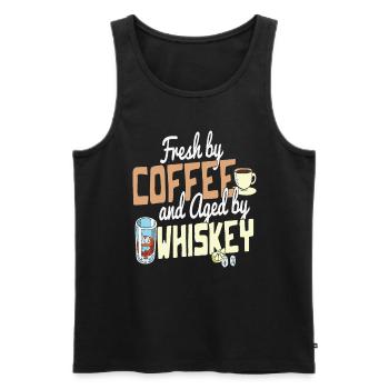 Fresh By Coffee And Aged By Whiskey Coffee And - Men's Premium Organic Tank Top - black - Front - Michal (187cm)