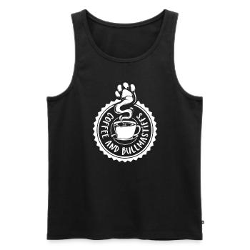 Kaffee und Bullmastiff - Männer Premium Bio Tank Top - Schwarz - Vorne - Michal (187cm)