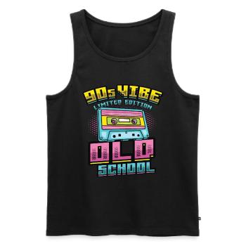 90s Vibe Limited Edition Old School 90s Party - Men's Premium Organic Tank Top - black - Front - AI Model Male 178 light (178cm)