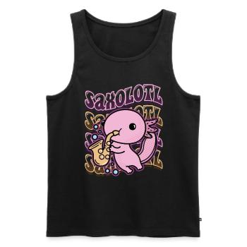 Saxolotl Axolotl Spielt Saxophon - Männer Premium Bio Tank Top - Schwarz - Vorne - Michal (187cm)