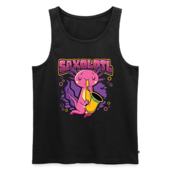 Saxolotl Axolotl Spielt Saxophon - Männer Premium Bio Tank Top - Schwarz - Vorne - Michal (187cm)