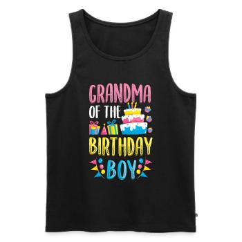 Grandma Of the Birthday Child - Men's Premium Organic Tank Top - black - Front - Michal (187cm)