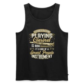 Clarinet playing clarinet - Men's Premium Organic Tank Top - black - Front - AI Model Male 178 light (178cm)
