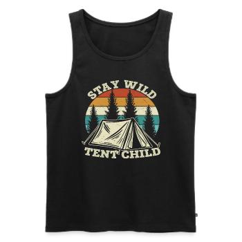 Stay Wild Tent Child Camping Quotes - Men's Premium Organic Tank Top - black - Front - Michal (187cm)
