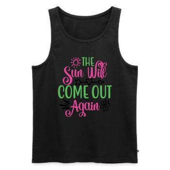The Sun Will Come Again Mental Health - Men's Premium Organic Tank Top - black - Front - Michal (187cm)