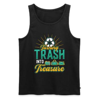 Transformer les ordures en trésor, recycler. - Débardeur bio Premium Homme - noir - Devant - Michal (187cm)