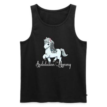Amoureux des chevaux - Maman andalouse - Débardeur bio Premium Homme - noir - Devant - Michal (187cm)