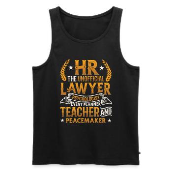 HR Human Resources - Men's Premium Organic Tank Top - black - Front - AI Model Male 178 light (178cm)