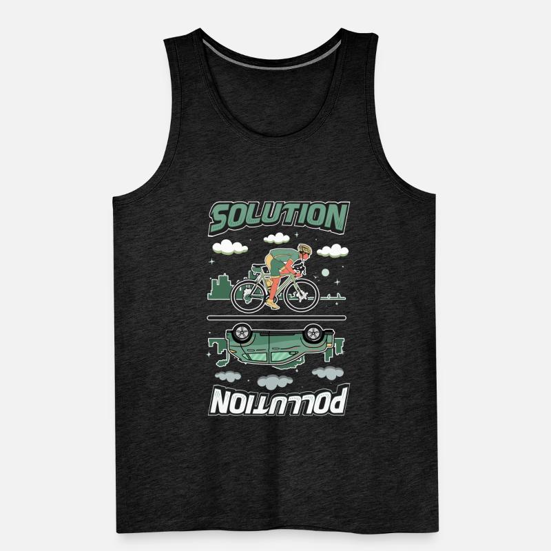 Polution Solution Environmental Protection Cycling Men's Premium Organic Tank Top