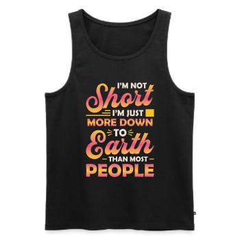 Ich Bin Nicht Klein, Ich Bin Nur Bodenständiger. - Männer Premium Bio Tank Top - Schwarz - Vorne - AI Model Male 178 light (178cm)
