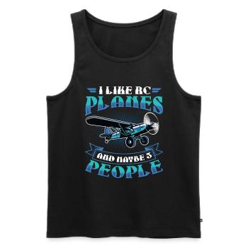 Ich Mag Rc-flugzeuge Und Vielleicht 3 Personen - Männer Premium Bio Tank Top - Schwarz - Vorne - Michal (187cm)