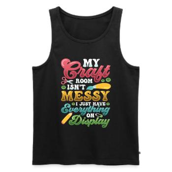 Messy craft room Everything on the display - Men's Premium Organic Tank Top - black - Front - AI Model Male 178 light (178cm)