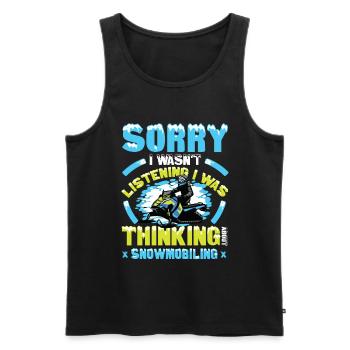 Thinking About Snowmobiling Snowmobiles - Men's Premium Organic Tank Top - black - Front - Michal (187cm)