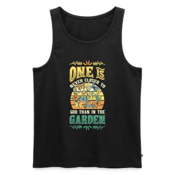 You are never closer to God than in the garden. - Men's Premium Organic Tank Top - black - Front - AI Model Male 178 light (178cm)