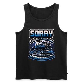 Thinking about snowmobiling, snowmobiles. - Men's Premium Organic Tank Top - black - Front - Michal (187cm)