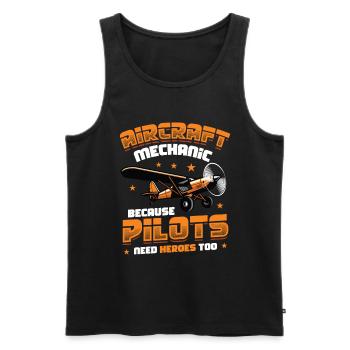 Luftfahrzeugmechaniker, Wartung Reparatur Flugzeug - Männer Premium Bio Tank Top - Schwarz - Vorne - AI Model Male 178 light (178cm)