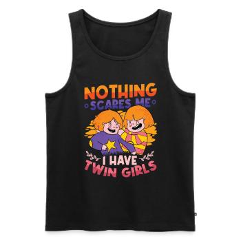 Nichts Macht Mir Angst, Ich Habe Zwillingsmädchen. - Männer Premium Bio Tank Top - Schwarz - Vorne - Michal (187cm)