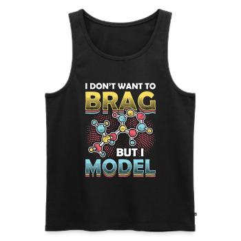 Modélisation physique, drôles d’amateurs de physique - Débardeur bio Premium Homme - noir - Devant - AI Model Male 178 light (178cm)