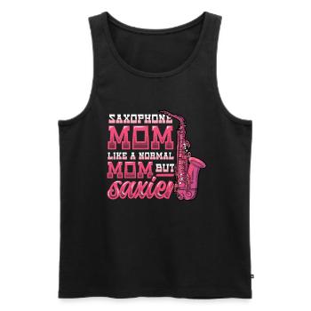 Saxophone Mom,Like A Normal Mom, But Saxier Band. - Männer Premium Bio Tank Top - Schwarz - Vorne - AI Model Male 178 light (178cm)
