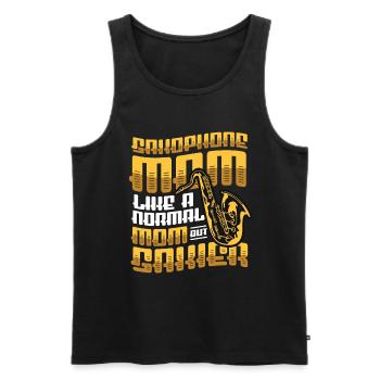 Saxophone Mom,Like A Normal Mom, But Saxier Band. - Männer Premium Bio Tank Top - Schwarz - Vorne - AI Model Male 178 light (178cm)