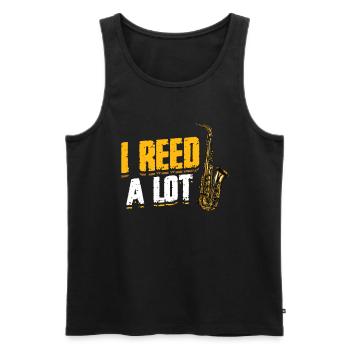 I Reed A Lot - Saxophonspieler Saxophon. - Männer Premium Bio Tank Top - Schwarz - Vorne - Michal (187cm)