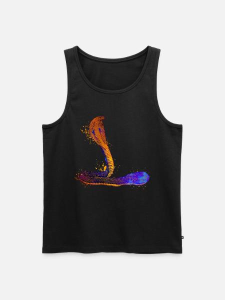 Farbenfrohe Kobra - Männer Premium Bio Tank Top - Schwarz