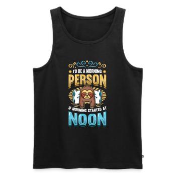 Late risers, morning grouches, owls, late risers. - Men's Premium Organic Tank Top - black - Front - AI Model Male 178 light (178cm)