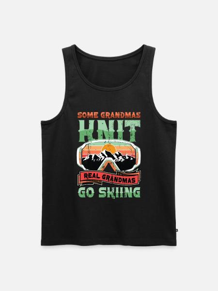 Real grandmas go skiing. - Men's Premium Organic Tank Top - black