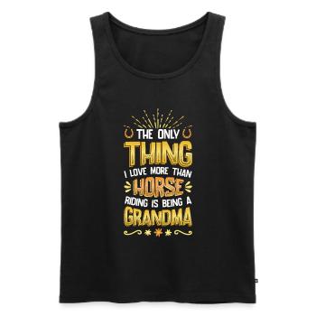 Reiten, Frauen, Pferdeliebhaber, Oma. - Männer Premium Bio Tank Top - Schwarz - Vorne - Michal (187cm)