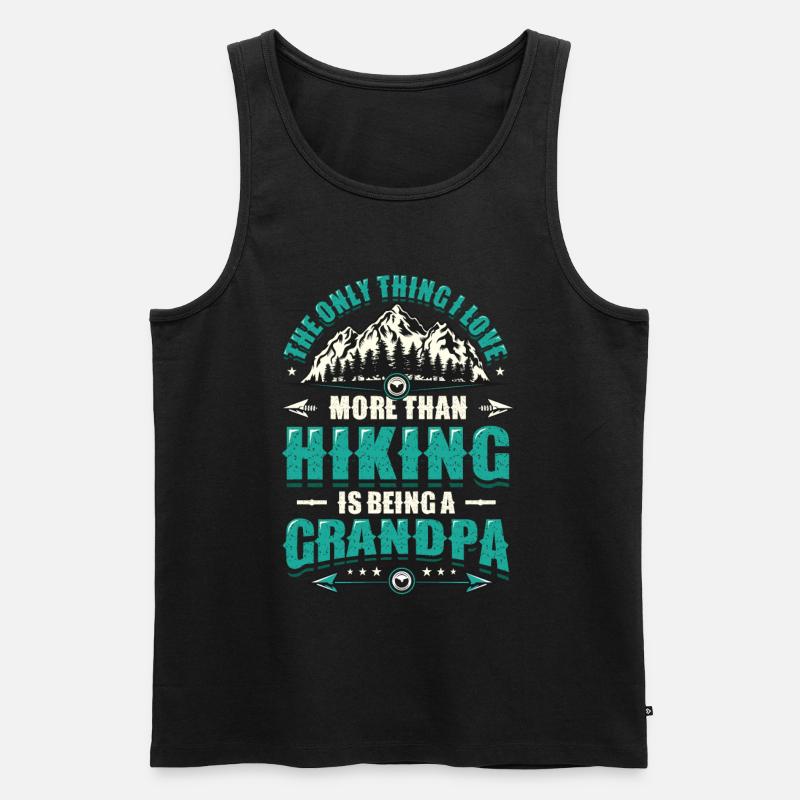 Bergwandernder Opa. - Männer Premium Bio Tank Top - Schwarz