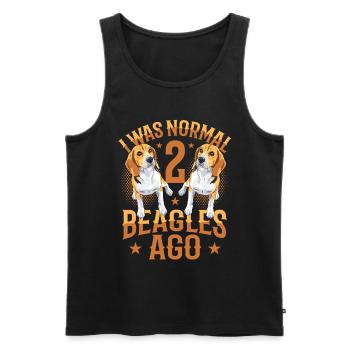 I was normal in front of 2 beagles. - Men's Premium Organic Tank Top - black - Front - AI Model Male 178 light (178cm)