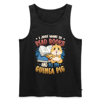 Bücherwurm Lesebücher, Meerschweinchen. - Männer Premium Bio Tank Top - Schwarz - Vorne - Michal (187cm)