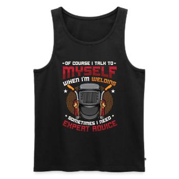 Welding Expert advice for welders - Men's Premium Organic Tank Top - black - Front - Michal (187cm)
