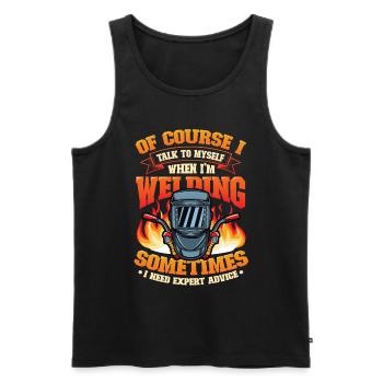 Welding Expert advice for welders - Men's Premium Organic Tank Top - black - Front - Michal (187cm)