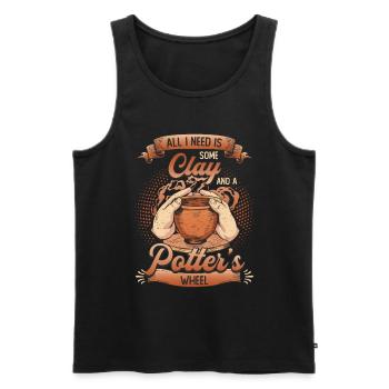 All I need is some clay. - Men's Premium Organic Tank Top - black - Front - Michal (187cm)