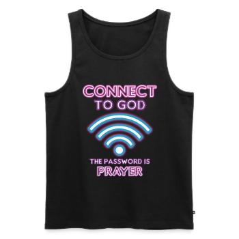 Verbunden Mit Gott, Passwort, Gebet. - Männer Premium Bio Tank Top - Schwarz - Vorne - Michal (187cm)