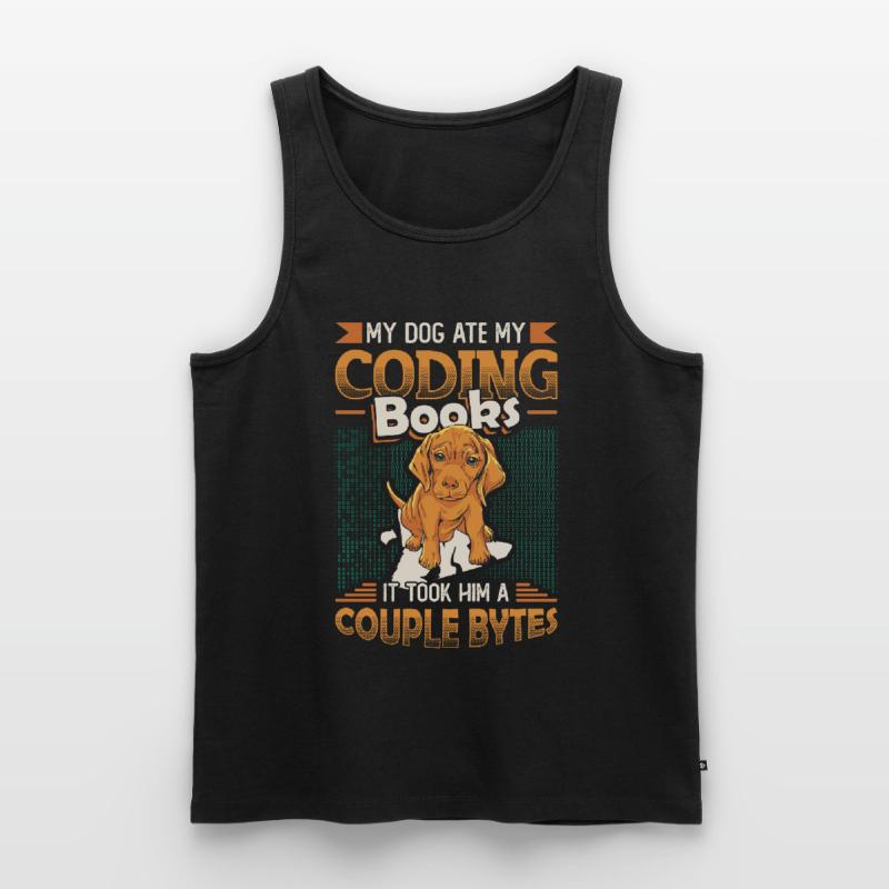 Dog Bytes Code Computer Joke Programmation Débardeur bio Premium Homme